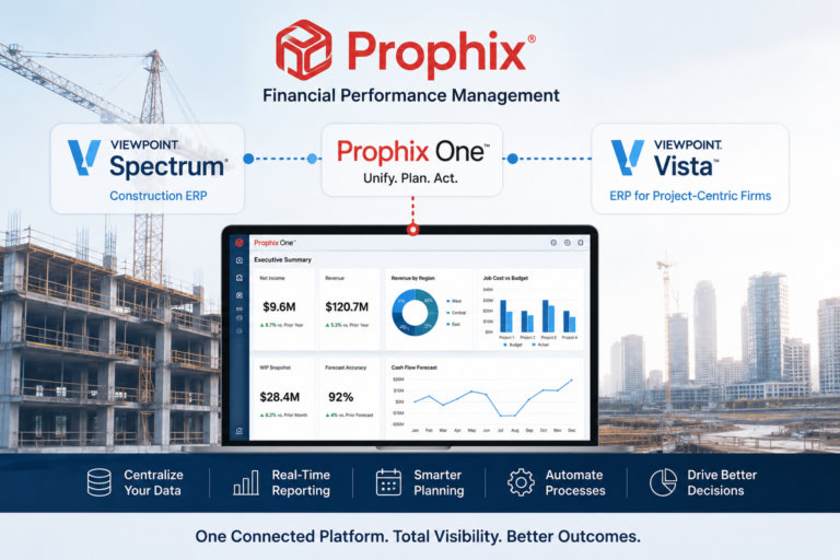 Prophix expands its integrations with Spectrum and Vista to support the financial performance of construction companies