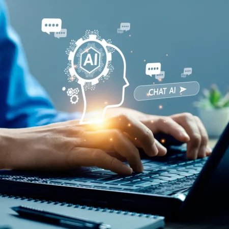 business people using artificial intelligence AI, search for information using an artificial intelligence chatbot. smart technology by inputting. future technology information, Open AI business people using artificial intelligence AI, search for information using an artificial intelligence chatbot. smart technology by inputting. future technology information, Open AI